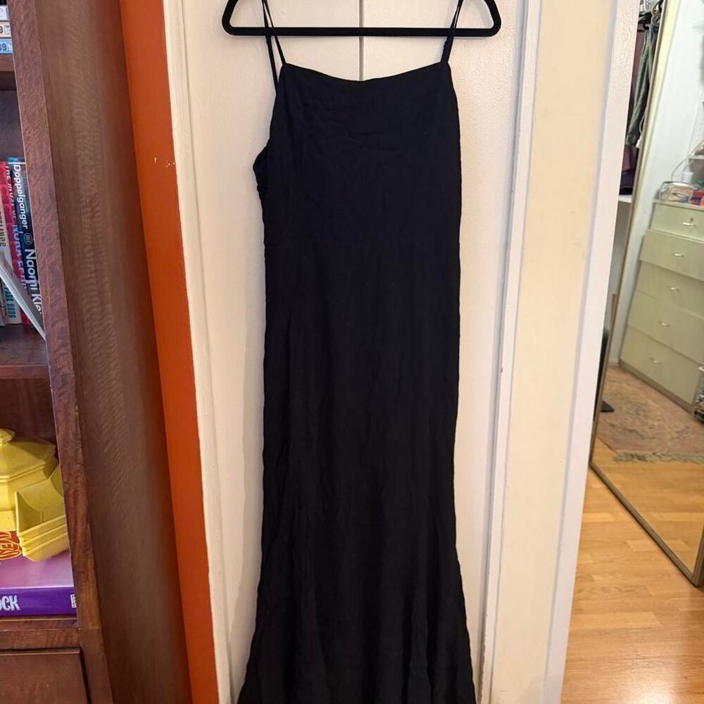 Reformation Women's Black and Navy Dress